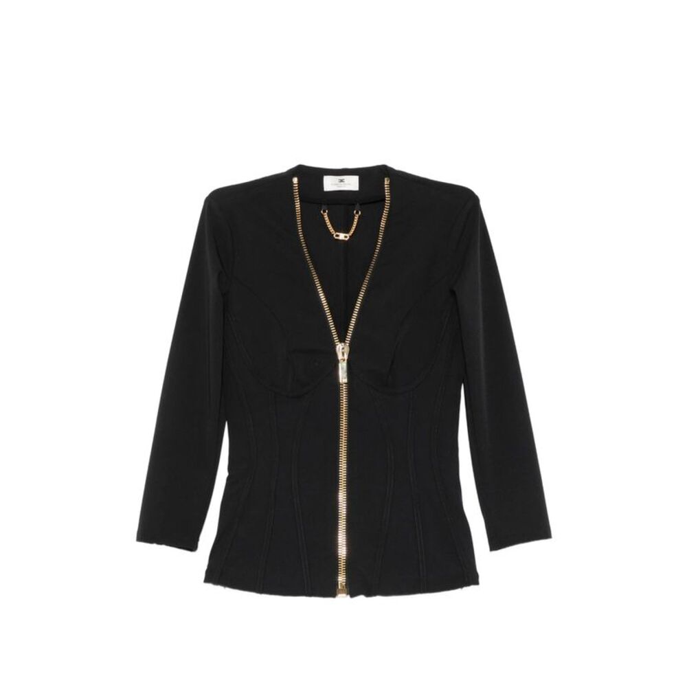 Elisabetta Franchi Black Jackets - Fitted Jackets Women